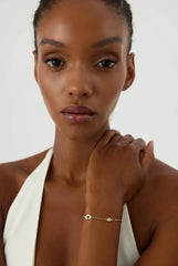 Birthstone and Initial Family Bracelet – 18K Gold-Plated Sterling Silver Customizable Bracelet