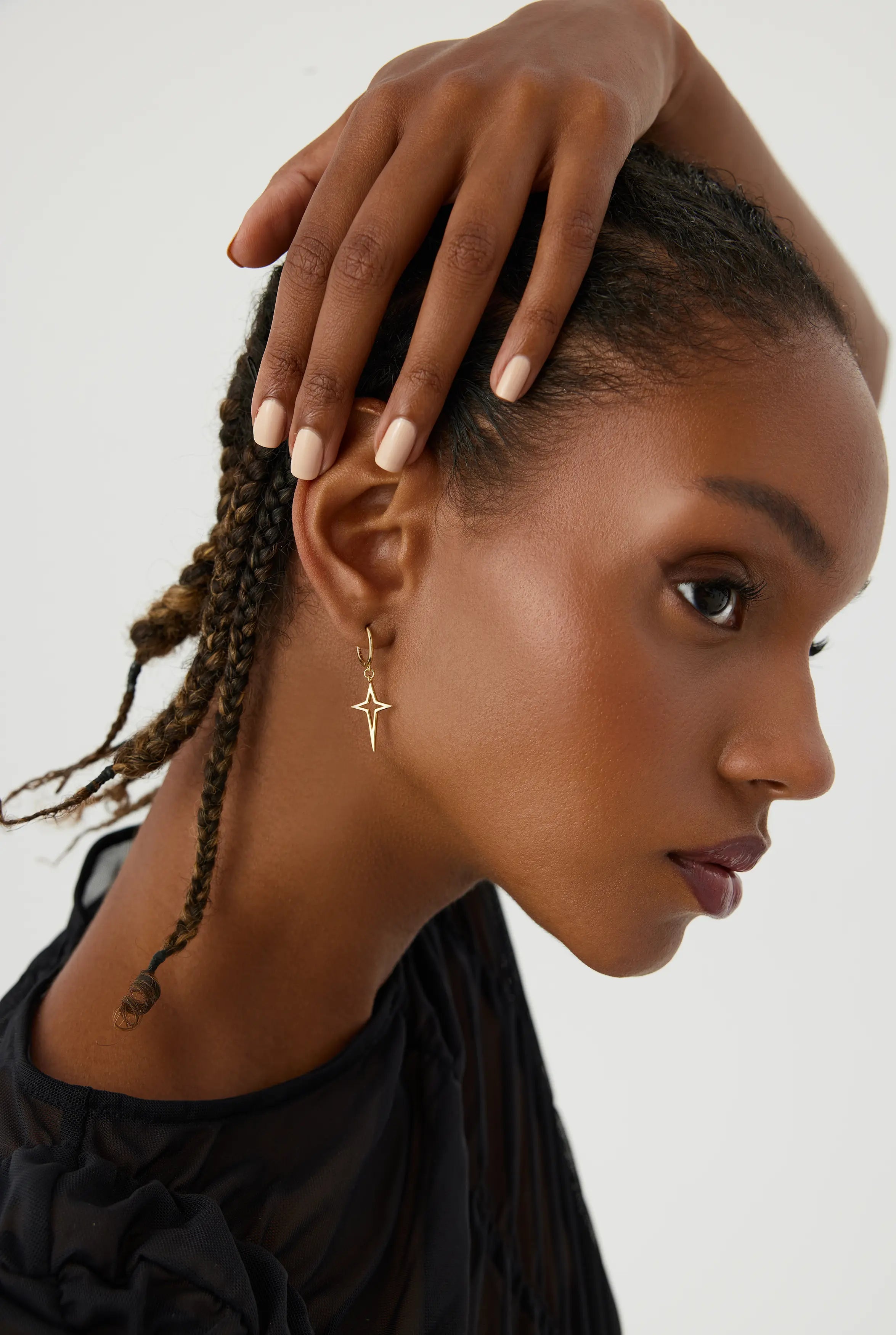 Polaris Star Earrings | 18K Gold-Plated 925 Sterling Silver | Modern Minimalist Jewelry