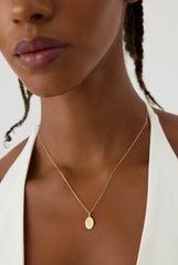 Gold Oval Initial Necklace | Personalized Letter Pendant | 925 Sterling Silver