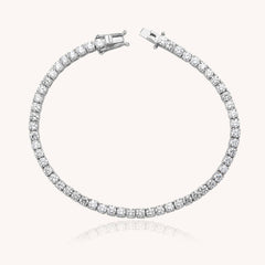 Tennis Bracelet – 18K White Gold-Plated 925 Sterling Silver with CZ Stones