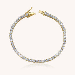 Tennis Bracelet – 18K White Gold-Plated 925 Sterling Silver with CZ Stones