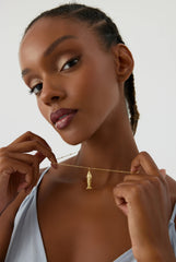 Fish Necklace, 18K Gold-Plated 3D Moving Fishbone Necklace