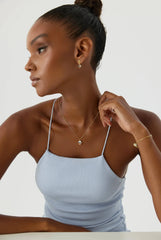 Tiny Fish Necklace with Colorful CZ Stone, 18K Gold-Plated Sterling Silver