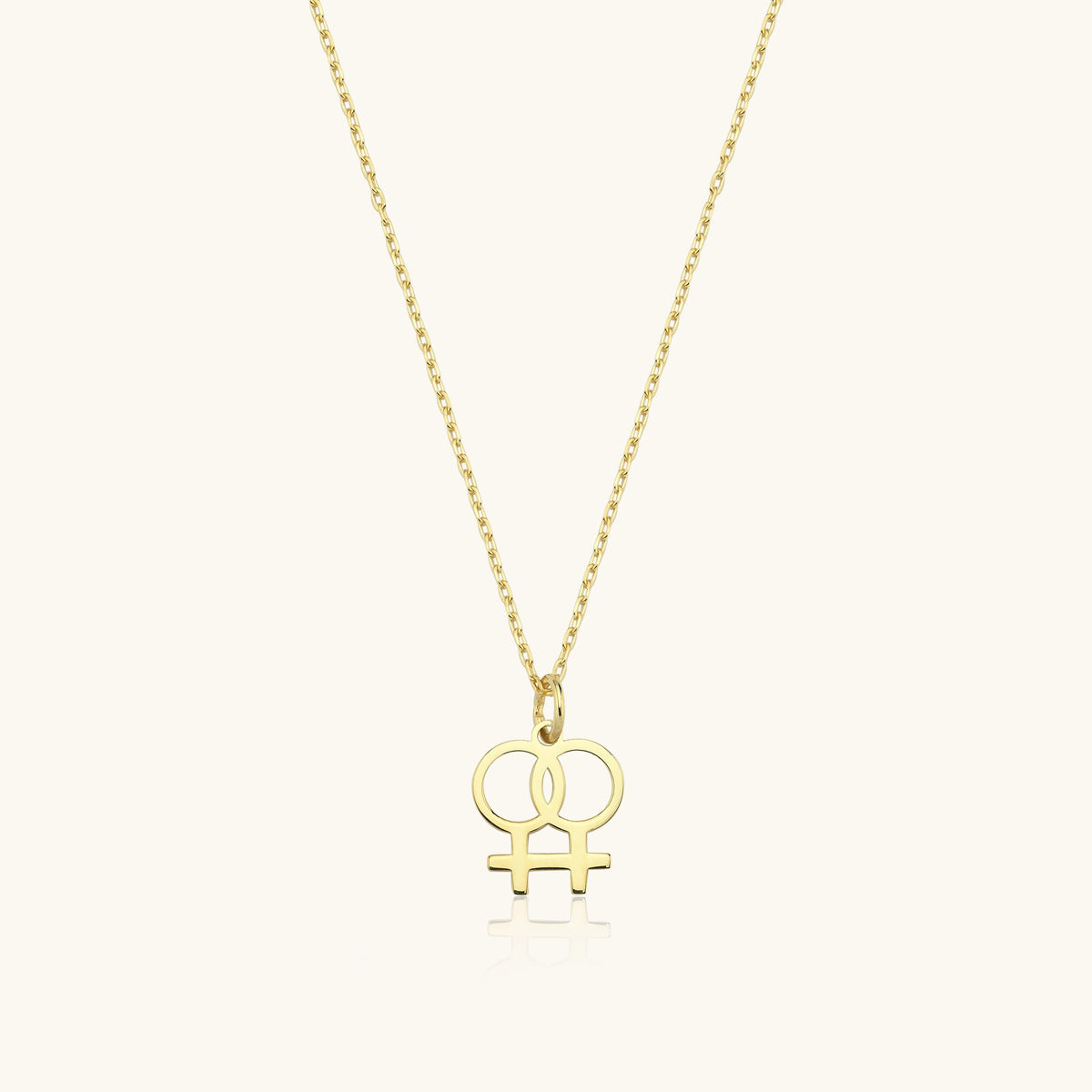 Double Venus Symbol Necklace - 18K Gold-Plated Sterling Silver