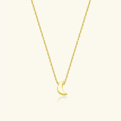 Minimalist Moon Necklace – 18K Gold-Plated Sterling Silver