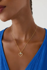 Shell Pendant Necklace with Turquoise Accent, 18K Gold-Plated Sterling Silver