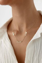 Personalized Multiple Family Name Necklace - 18K Gold-Plated Sterling Silver