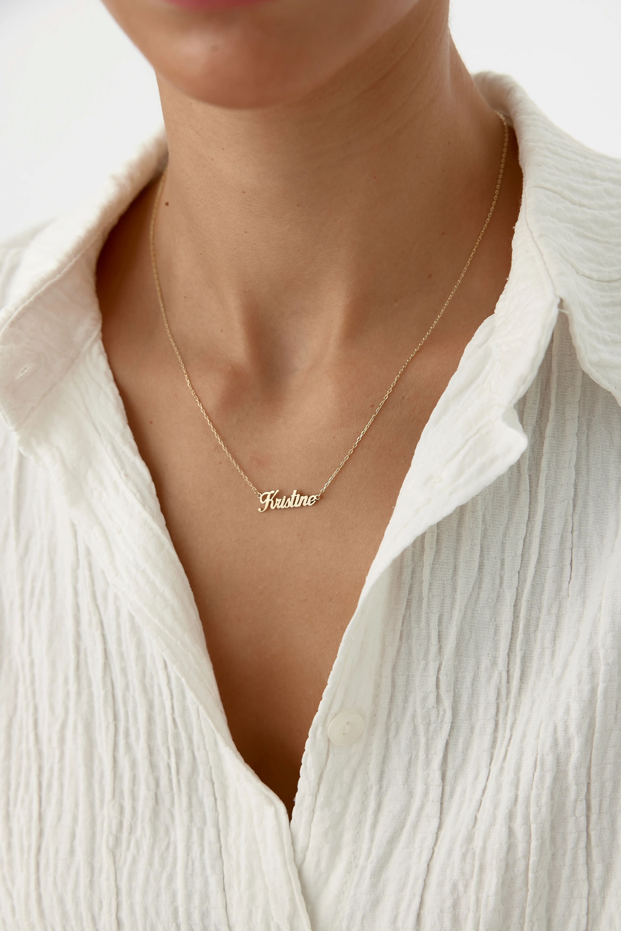 Personalized Multiple Family Name Necklace - 18K Gold-Plated Sterling Silver