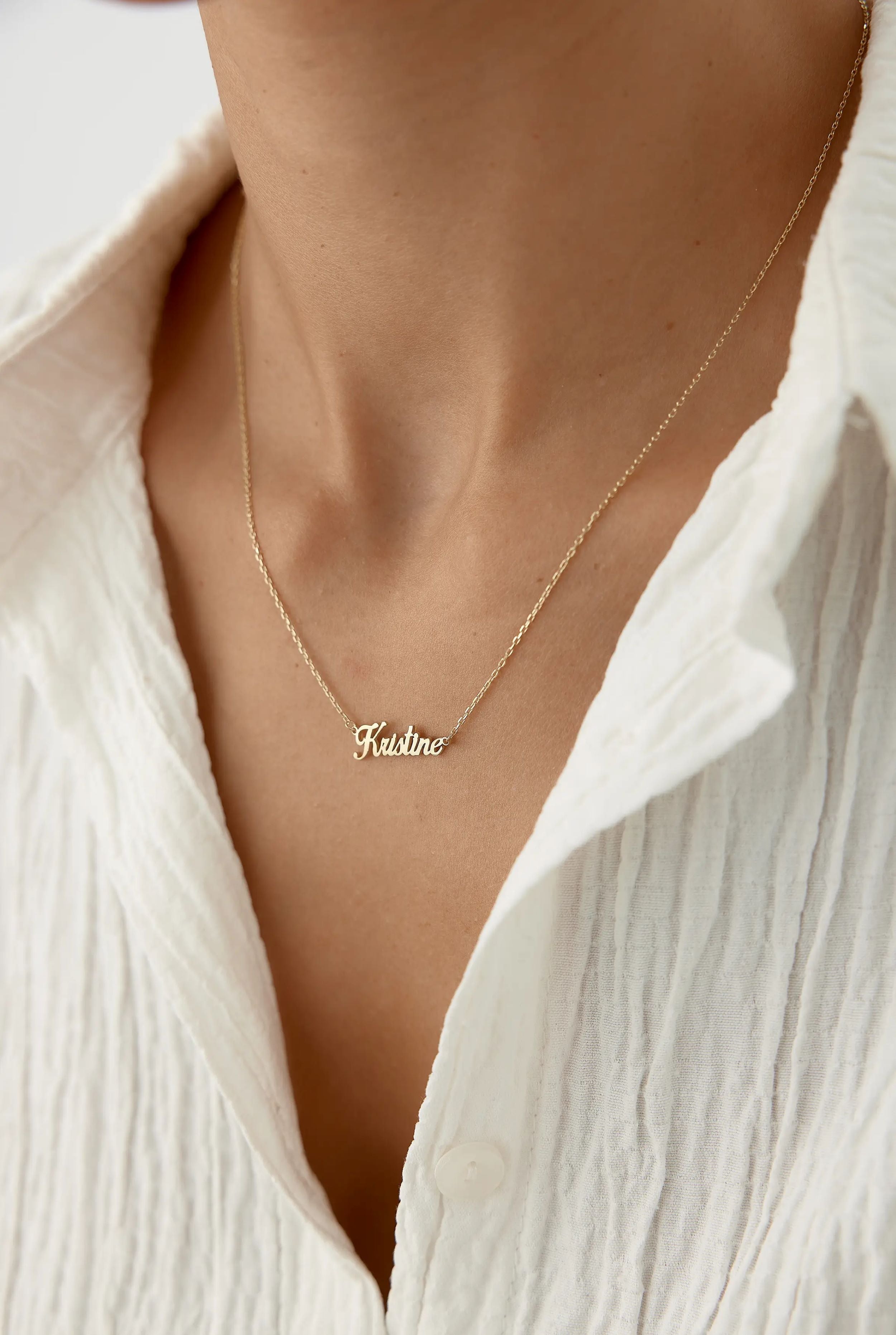 Personalized Multiple Family Name Necklace - 18K Gold-Plated Sterling Silver