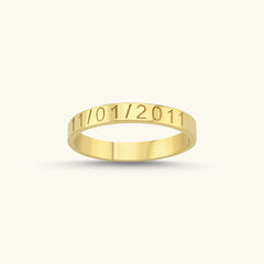 Custom Date Engraved Ring – 18K Gold-Plated Sterling Silver