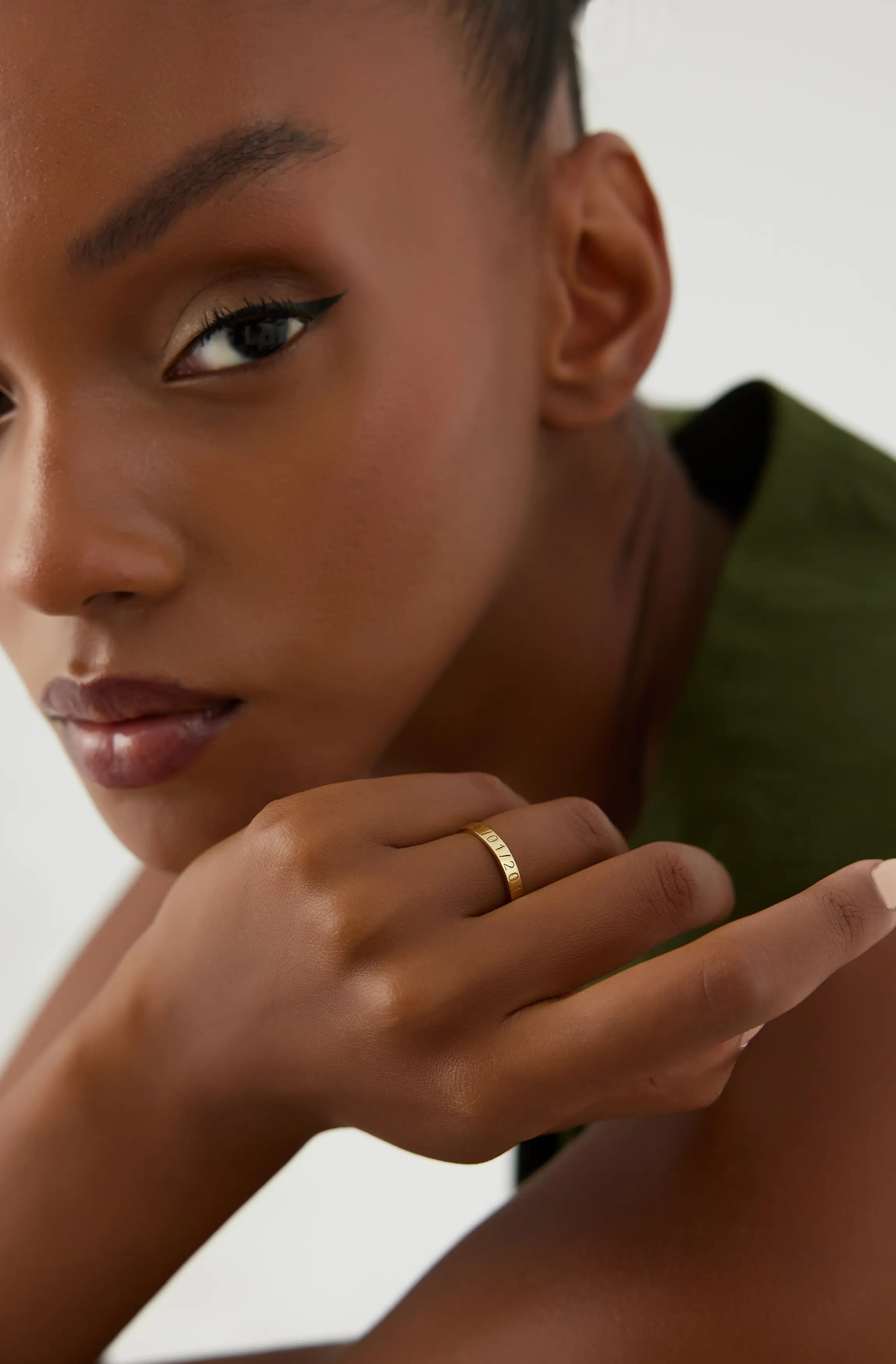 Custom Date Engraved Ring – 18K Gold-Plated Sterling Silver