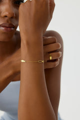 Minimalist Gold Fish Bracelet, 18K Gold-Plated Sterling Silver