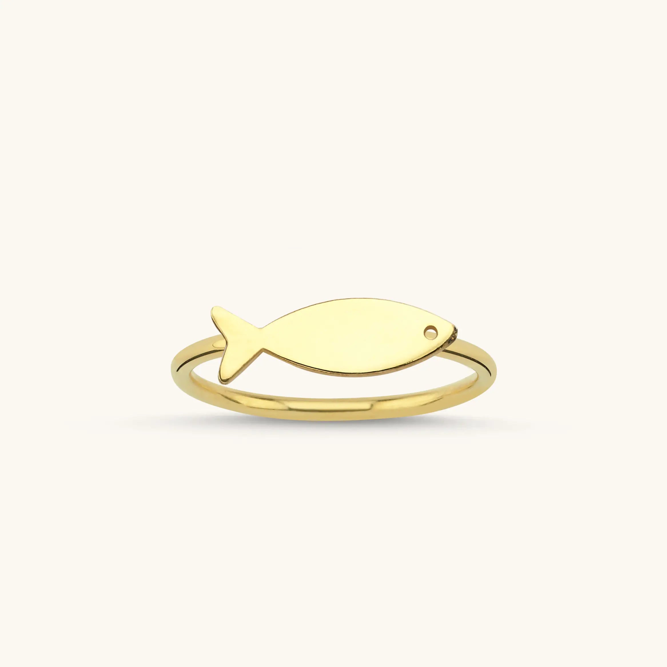 Fish Ring – 18K Gold-Plated Sterling Silver Minimalist Ring