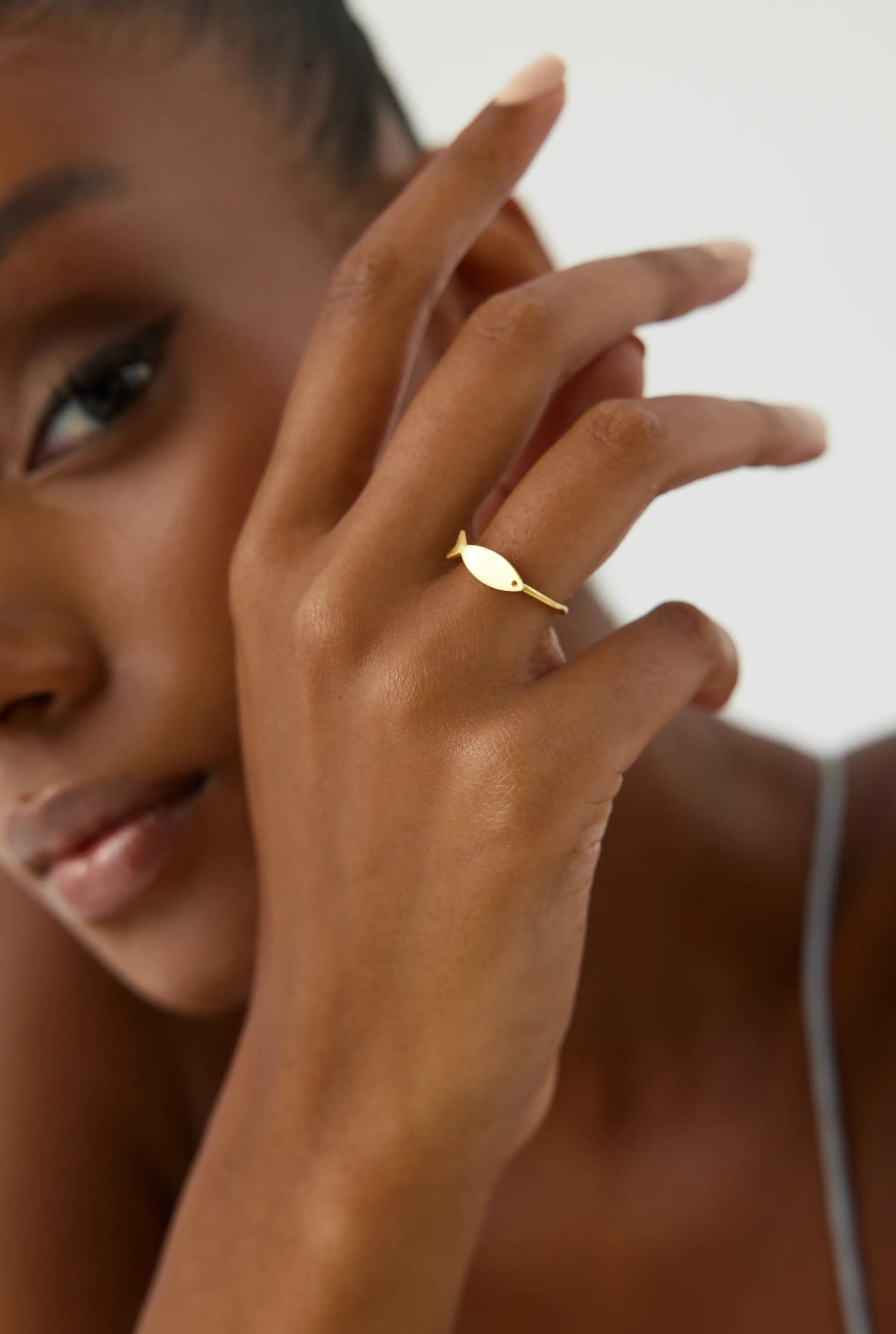 Fish Ring – 18K Gold-Plated Sterling Silver Minimalist Ring