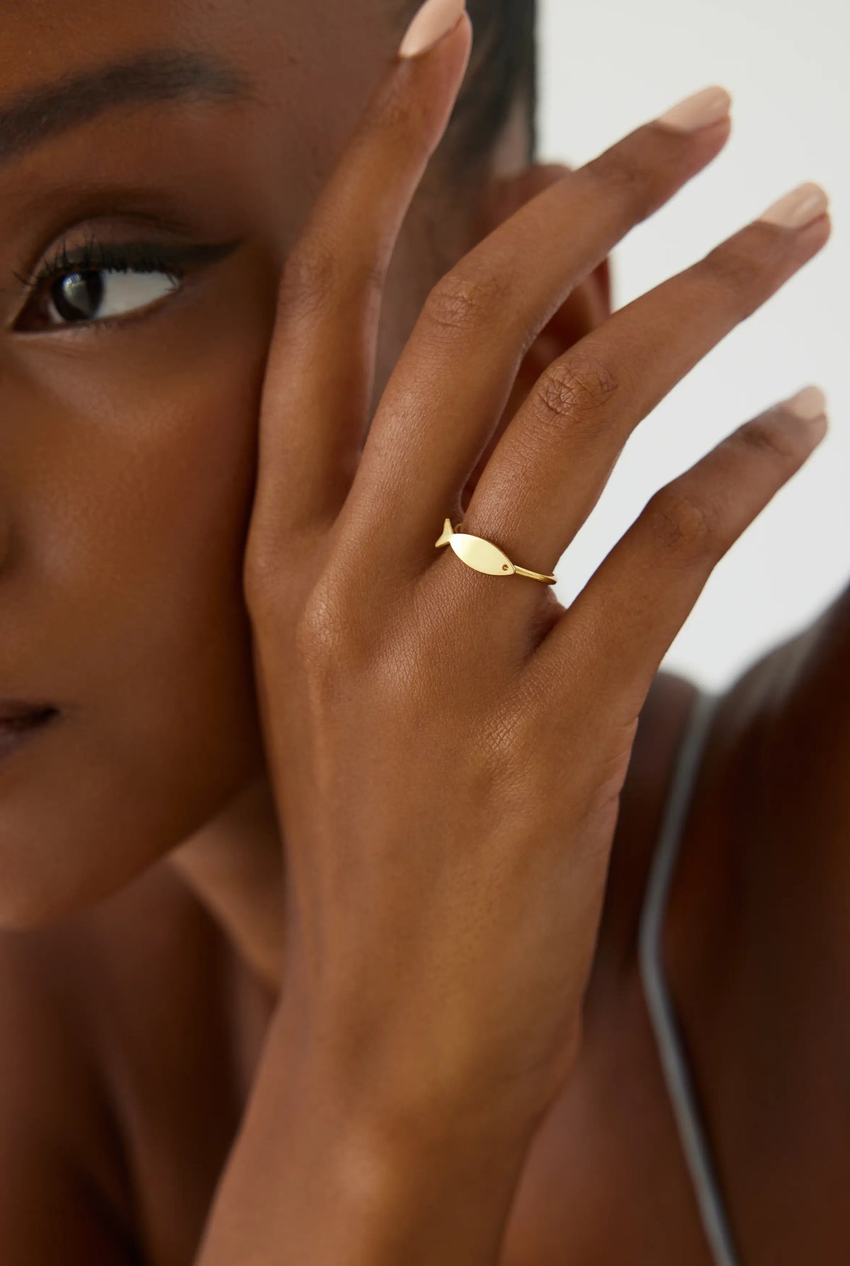 Fish Ring – 18K Gold-Plated Sterling Silver Minimalist Ring