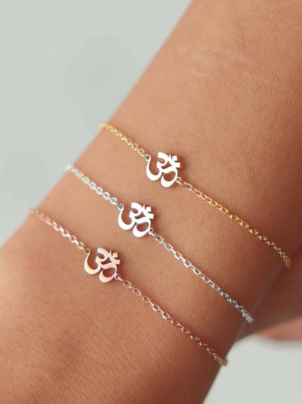 Om Bracelet – 18K Gold-Plated Sterling Silver Spiritual Bracelet