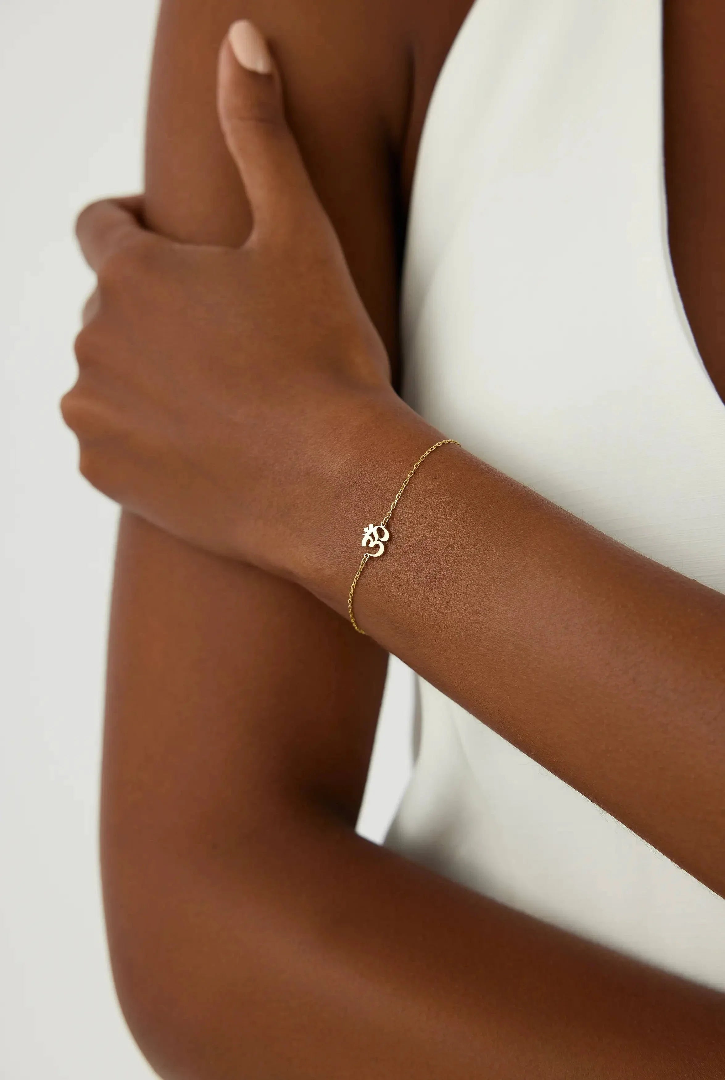 Om Bracelet – 18K Gold-Plated Sterling Silver Spiritual Bracelet