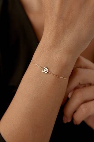 Om Bracelet – 18K Gold-Plated Sterling Silver Spiritual Bracelet