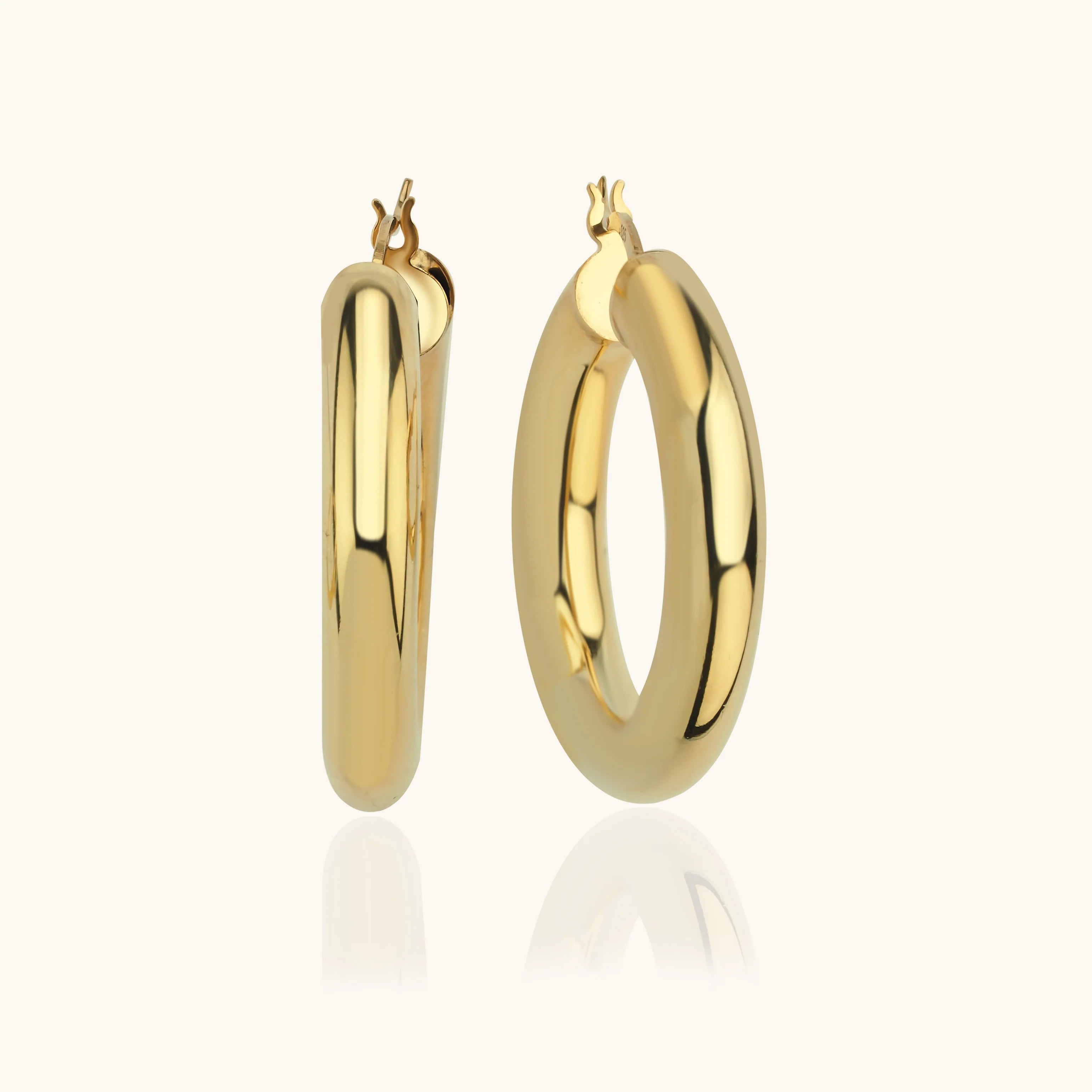 Chunky Gold Hoop Earrings – 18K Gold-Plated Sterling Silver Statement Jewelry