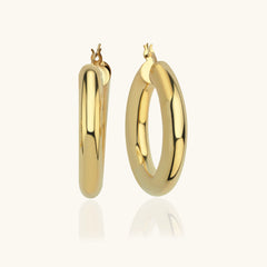 Chunky Gold Hoop Earrings – 18K Gold-Plated Sterling Silver Statement Jewelry