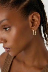 Chunky Gold Hoop Earrings – 18K Gold-Plated Sterling Silver Statement Jewelry