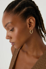 Chunky Gold Hoop Earrings – 18K Gold-Plated Sterling Silver Statement Jewelry