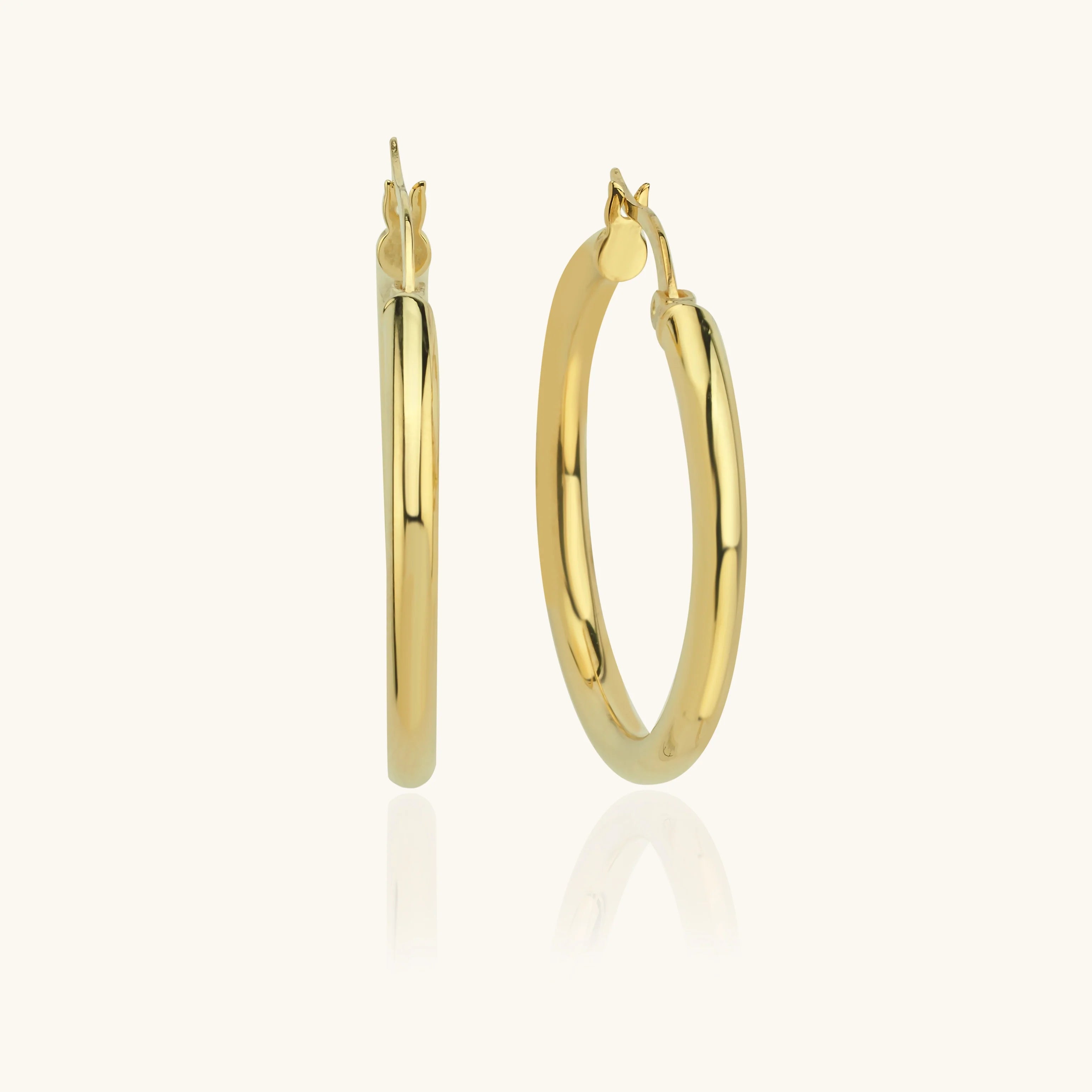 Classic Gold Hoop Earrings – 18K Gold-Plated Sterling Silver Timeless Jewelry