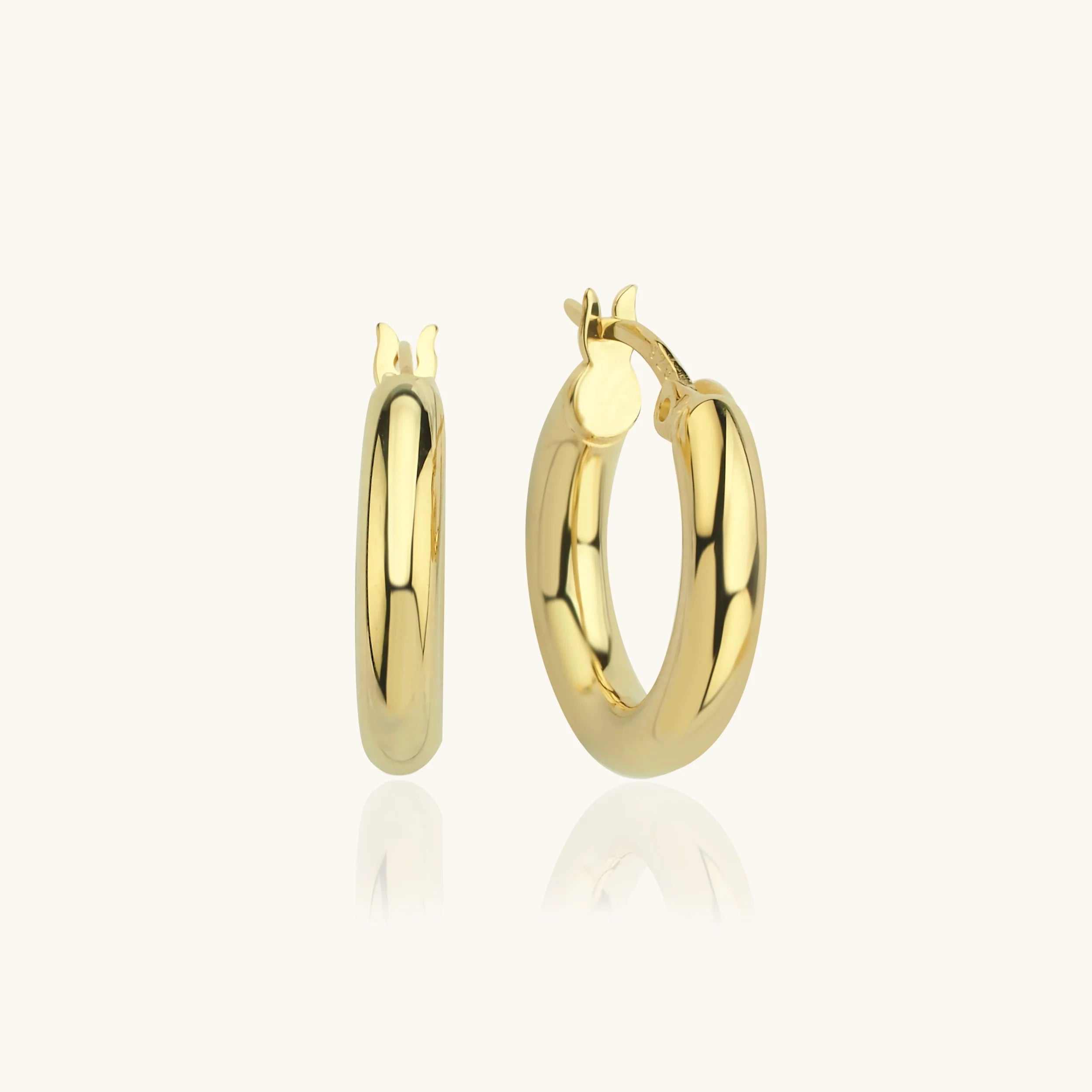 Classic Small Gold Huggie Hoop Earrings, 18K Gold-Plated Sterling Silver Minimalist Jewelry
