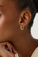 Classic Small Gold Huggie Hoop Earrings, 18K Gold-Plated Sterling Silver Minimalist Jewelry