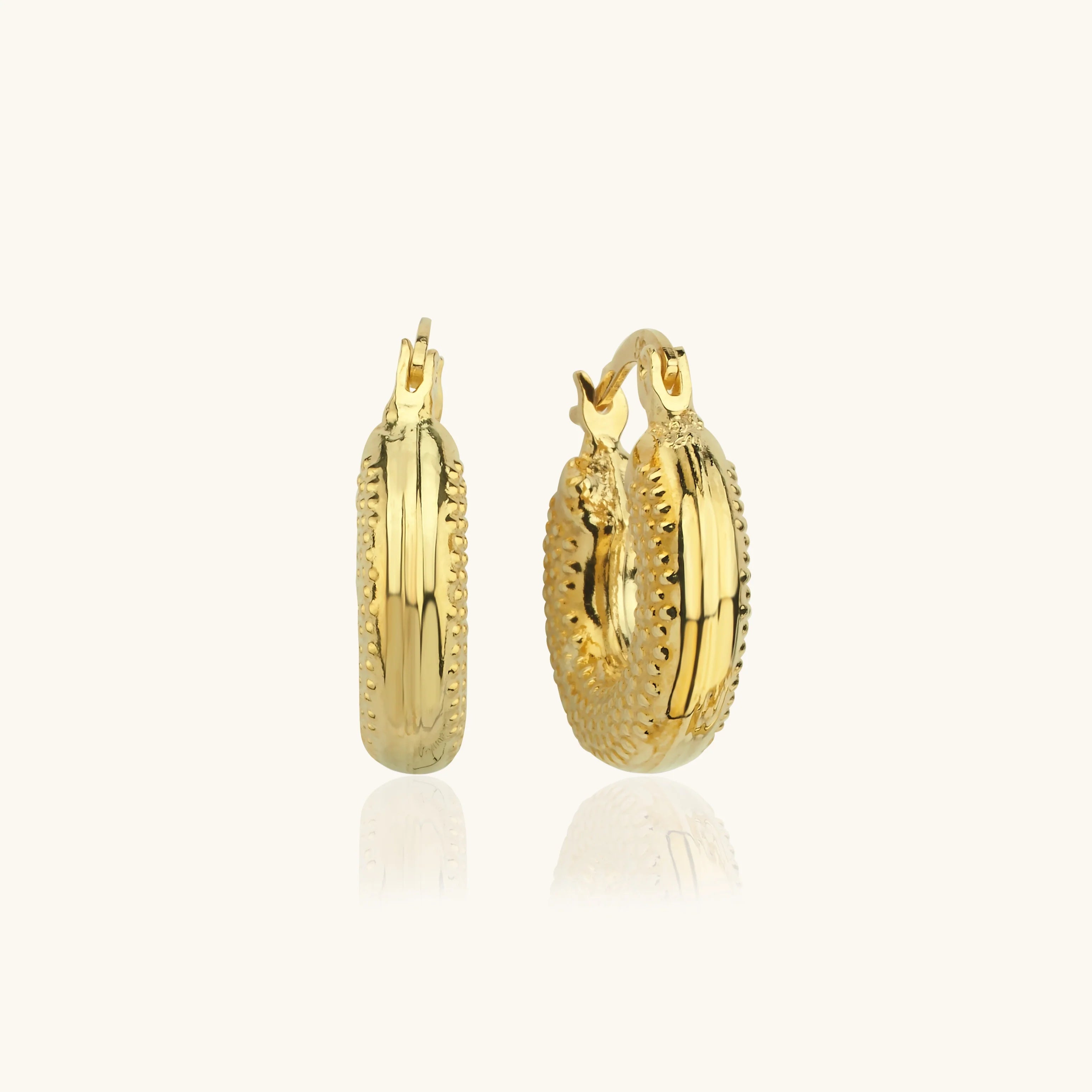 Gold Hoop Earrings, Elegant 18K Gold-Plated Sterling Silver Jewelry