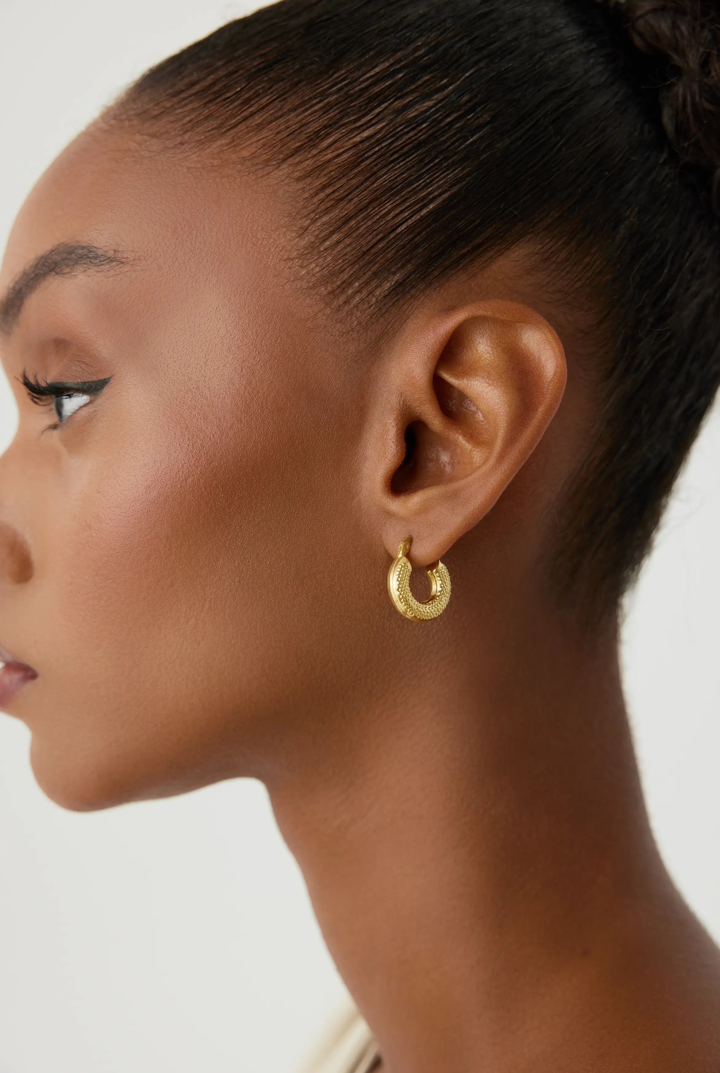 Gold Hoop Earrings, Elegant 18K Gold-Plated Sterling Silver Jewelry