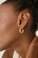 Gold Hoop Earrings, Elegant 18K Gold-Plated Sterling Silver Jewelry