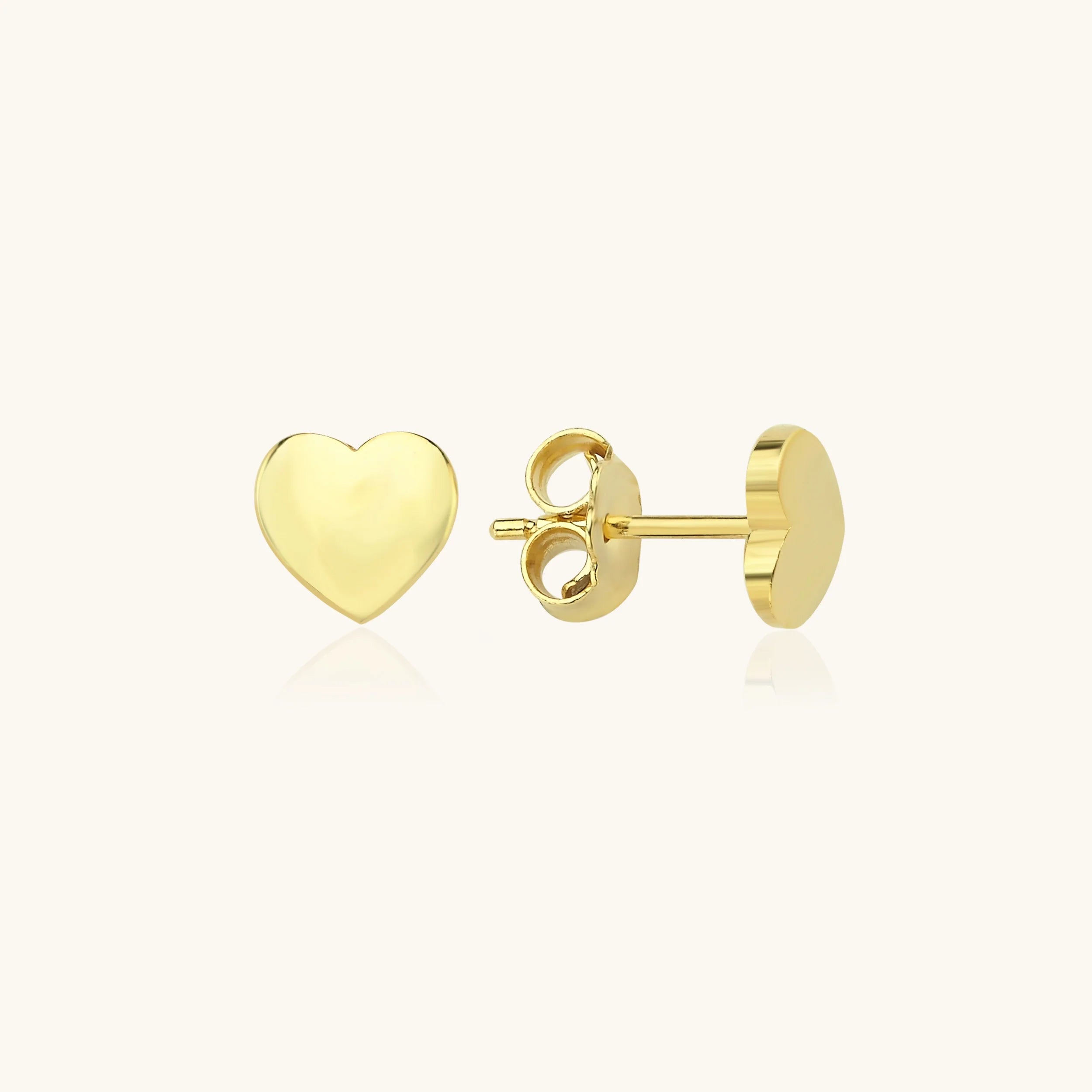 Heart-Shaped Stud Earrings, 18K Gold-Plated Sterling Silver