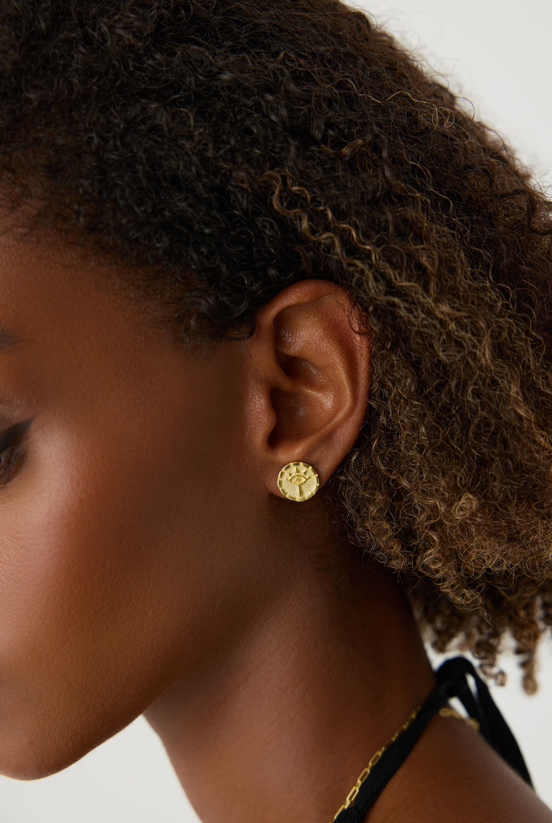 Historical Evil Eye Handmade Potbelly Hill Stud Earrings