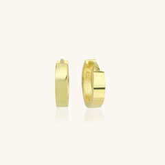 Sleek Gold Huggie Hoop Earrings – 18K Gold-Plated Sterling Silver Minimalist Jewelry