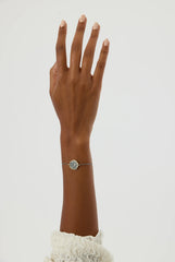 Hamsa Hand Coin Bracelet – 18K Gold-Plated Sterling Silver with Black Chain