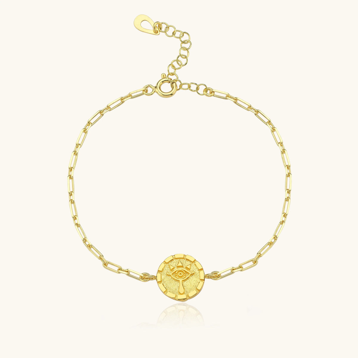 Evil Eye Potbelly Hill Coin Bracelet – 18K Gold-Plated Sterling Silver