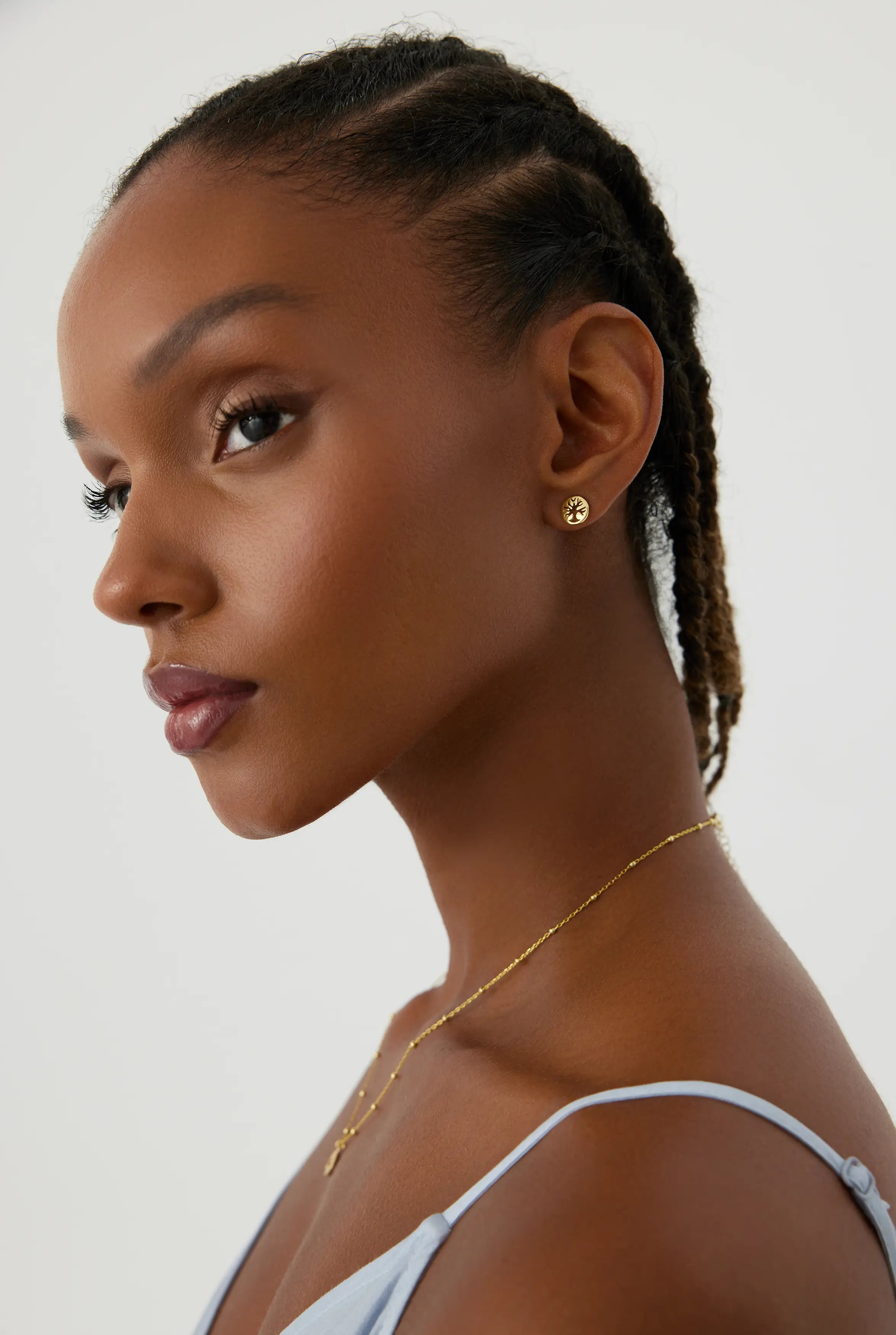 Beaded Gold Hoop Earrings, 18K Gold-Plated Sterling Silver Textured Jewelry