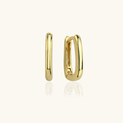 Minimalist Small Square Gold Hoop Earrings – 18K Gold-Plated Earrings