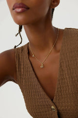 Ice Skate Charm Necklace – 18K Gold-Plated Sterling Silver with Sparkling Accents