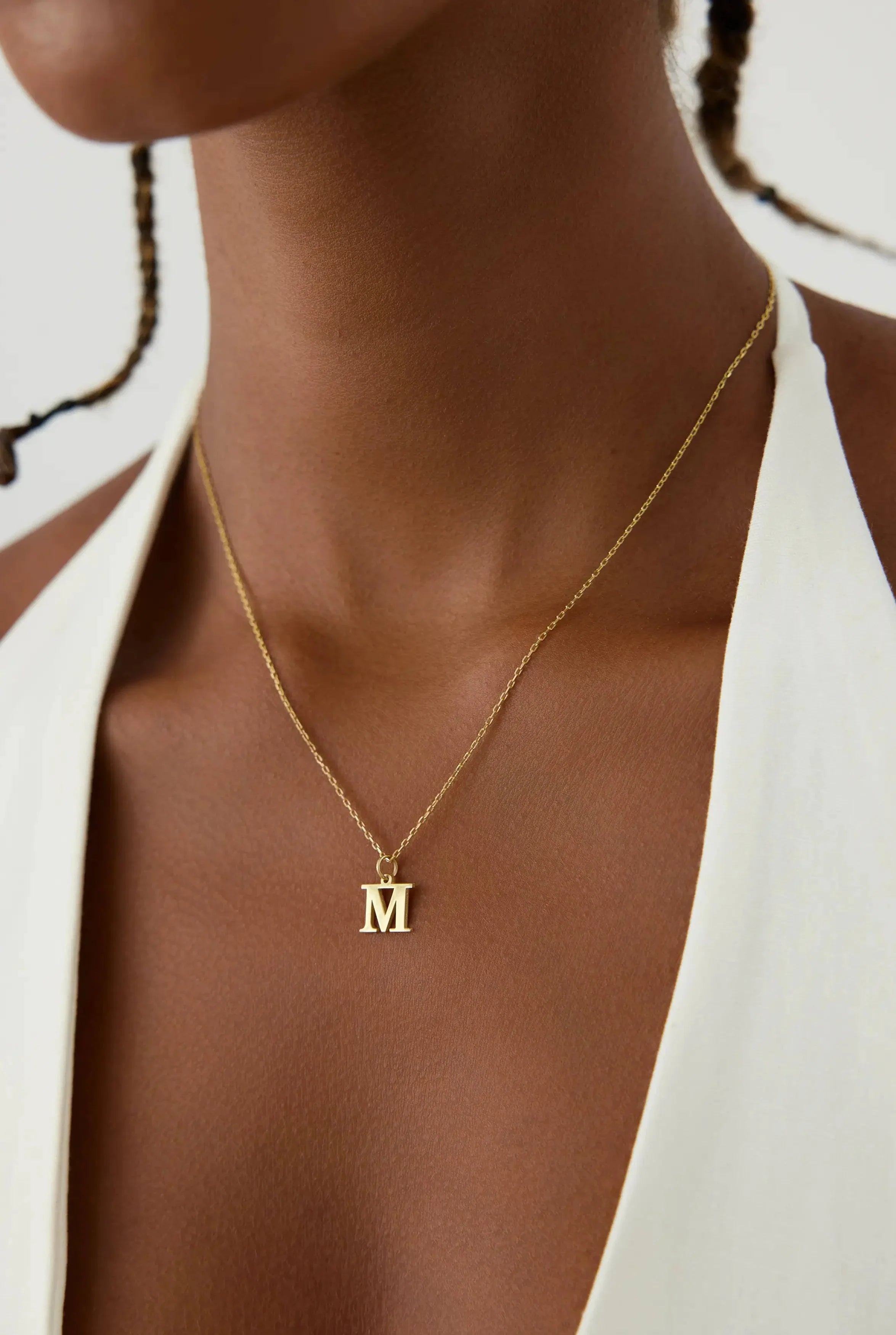 Initial Pendant Necklace - 18K Gold Plated Sterling Silver Alphabet Jewelry