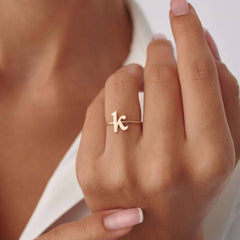 Personalized Initial Letter Ring