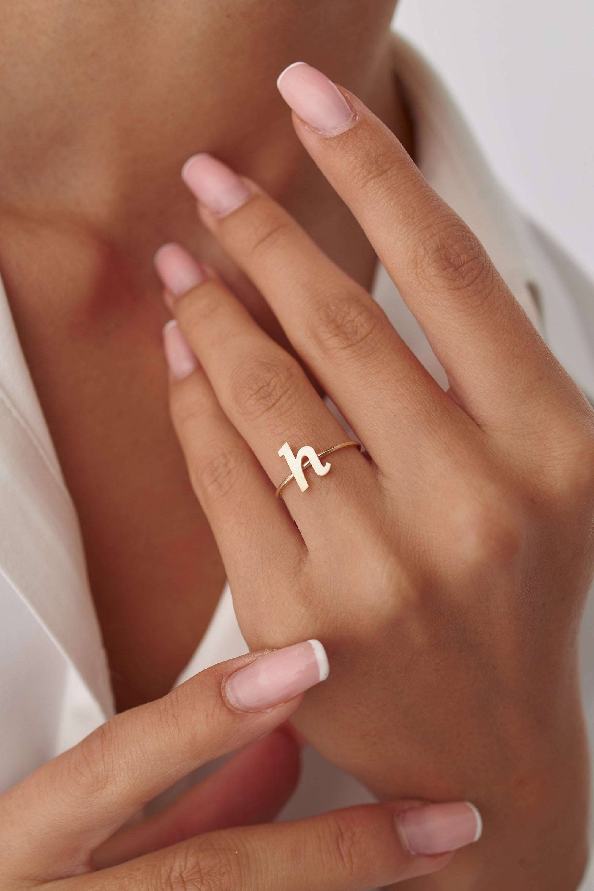 Personalized Initial Letter Ring