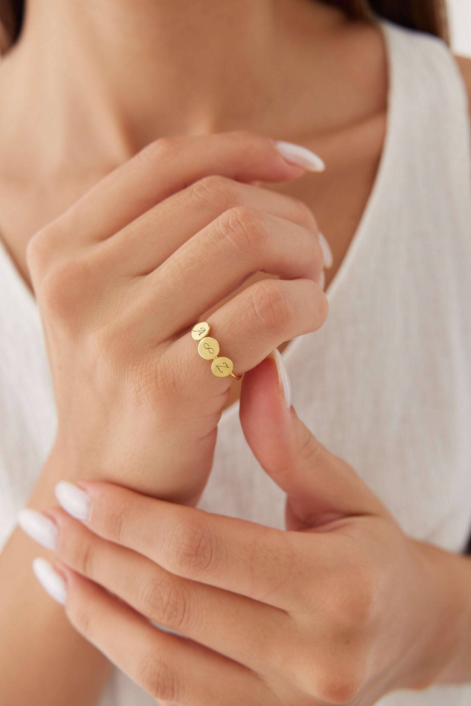 Personalized Love Initial Ring • Triple