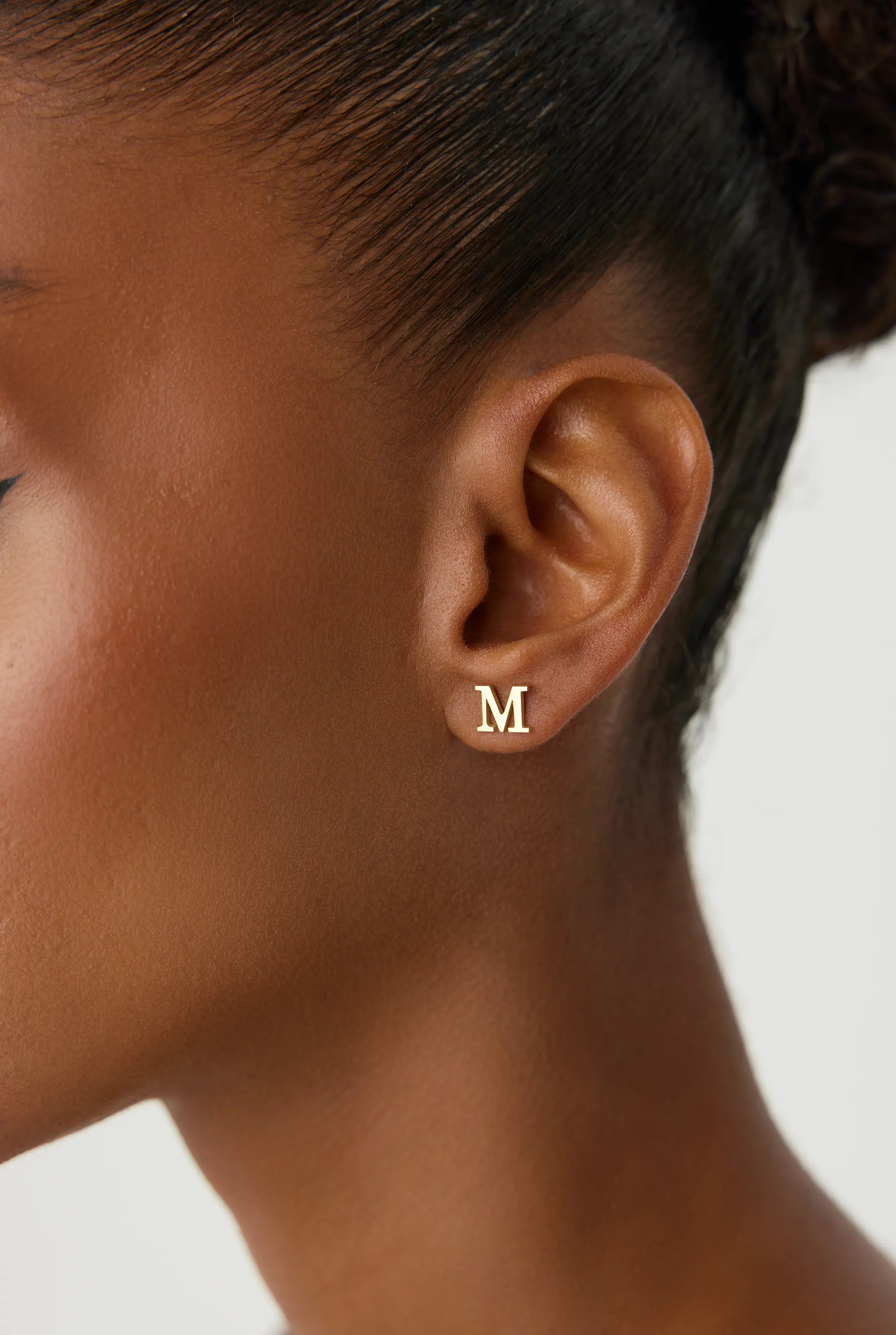 Gold Initial Stud Earrings – Personalized 18K Gold-Plated Sterling Silver