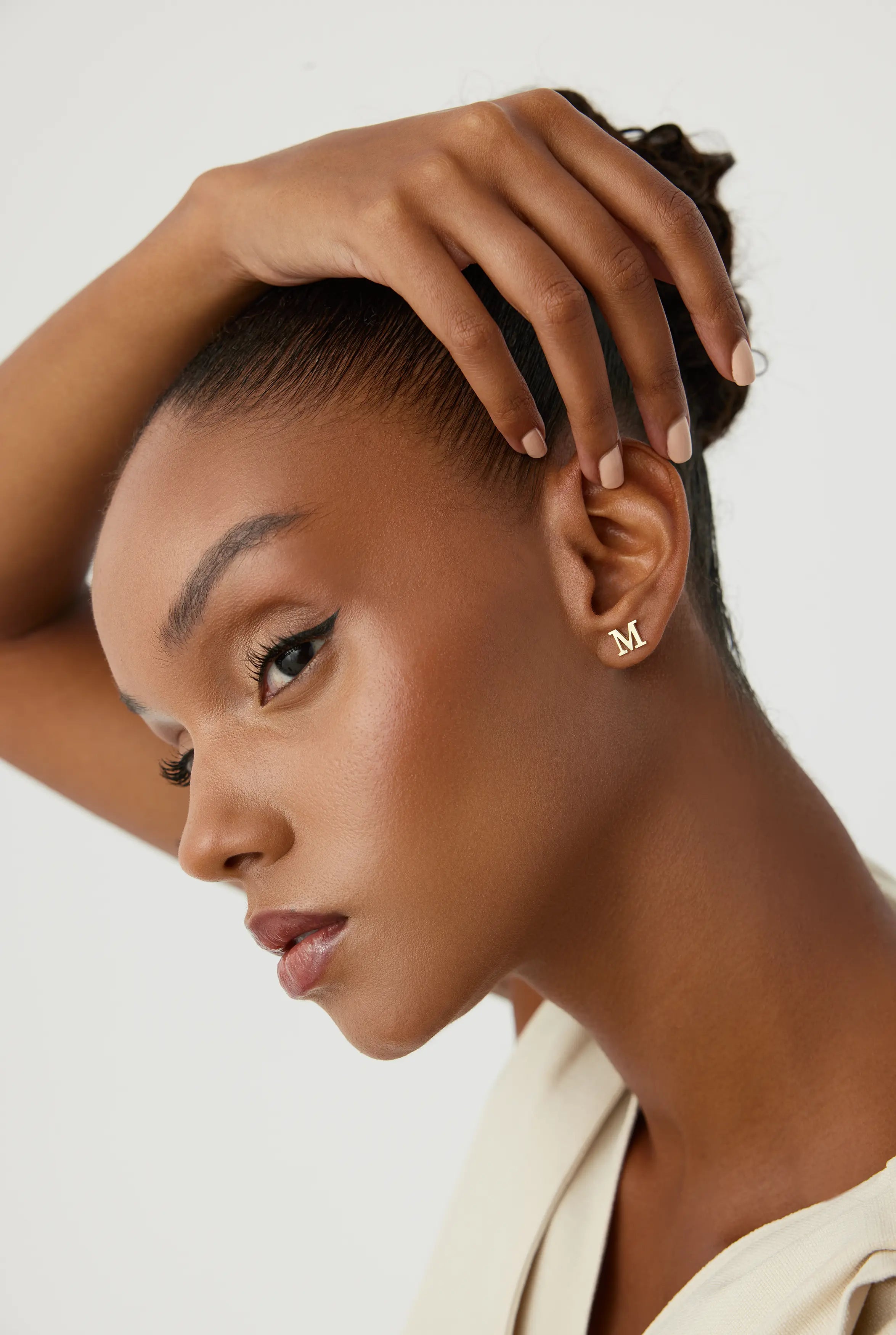 Gold Initial Stud Earrings – Personalized 18K Gold-Plated Sterling Silver