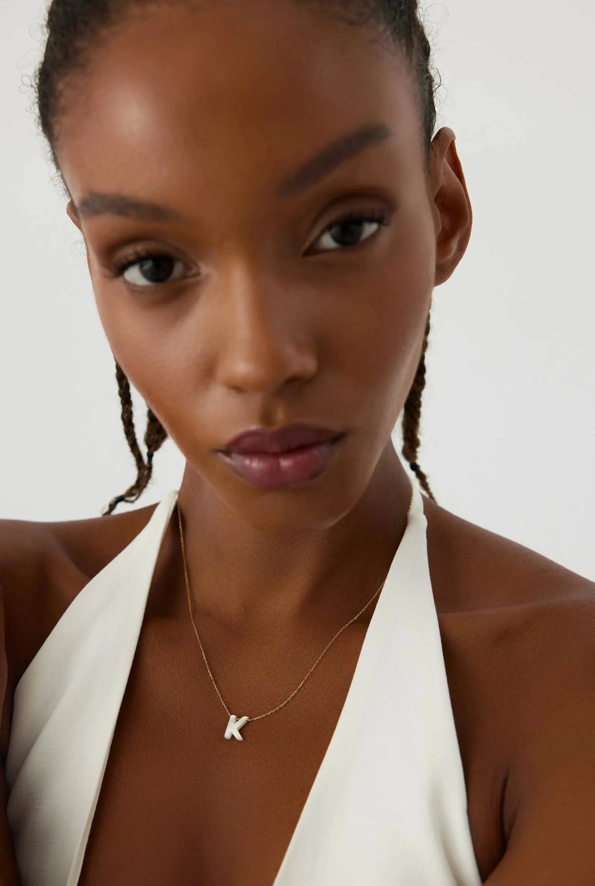 Mother of Pearl Initial Necklace – 18K Gold-Plated Sterling Silver Custom Letter Necklace