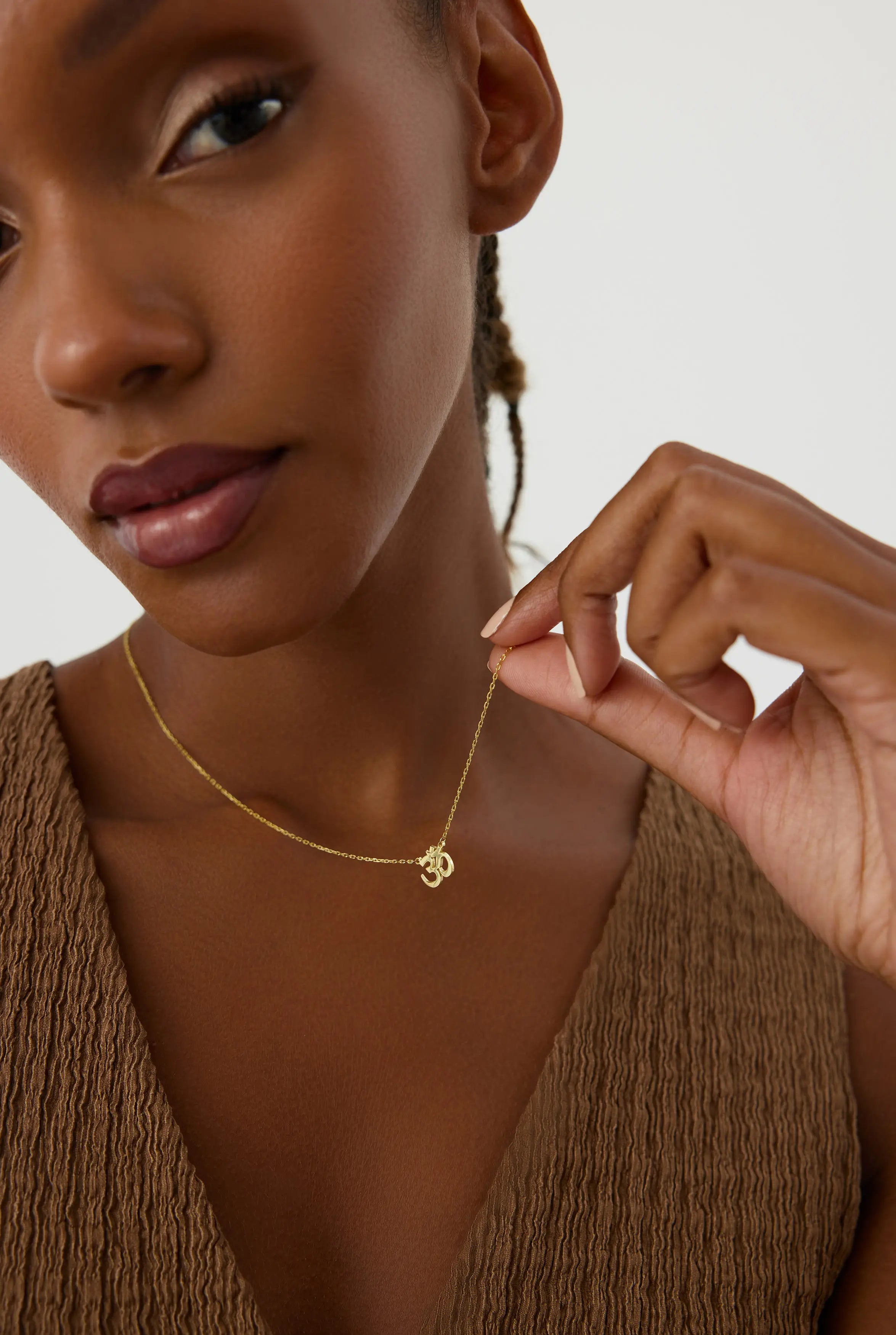 Om Necklace – 18K Gold-Plated Sterling Silver Spiritual Jewelry