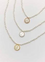 Freshwater Pearl Initial Pendant Necklace – 18K Gold-Plated Sterling Silver