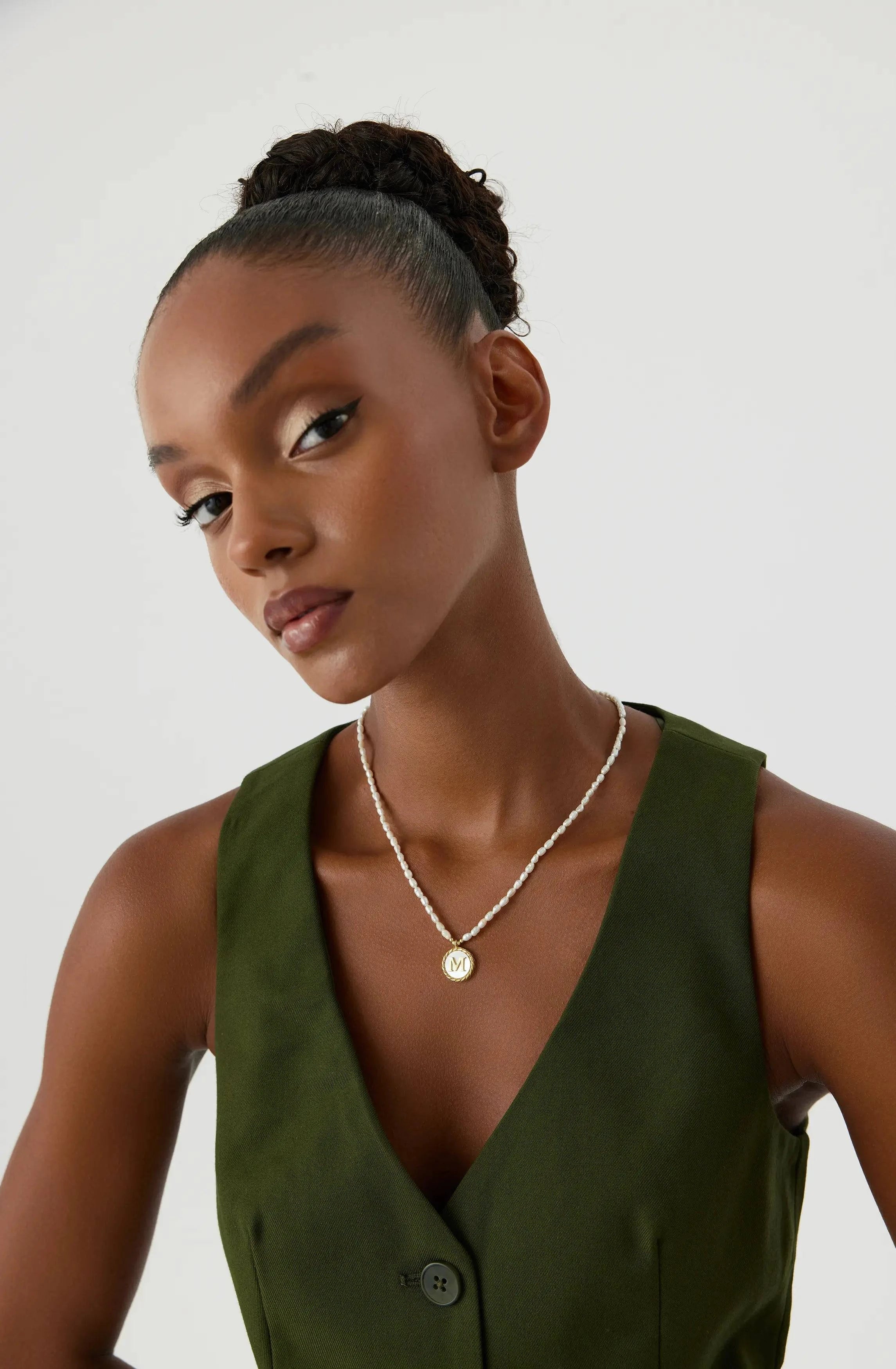 Freshwater Pearl Initial Pendant Necklace – 18K Gold-Plated Sterling Silver